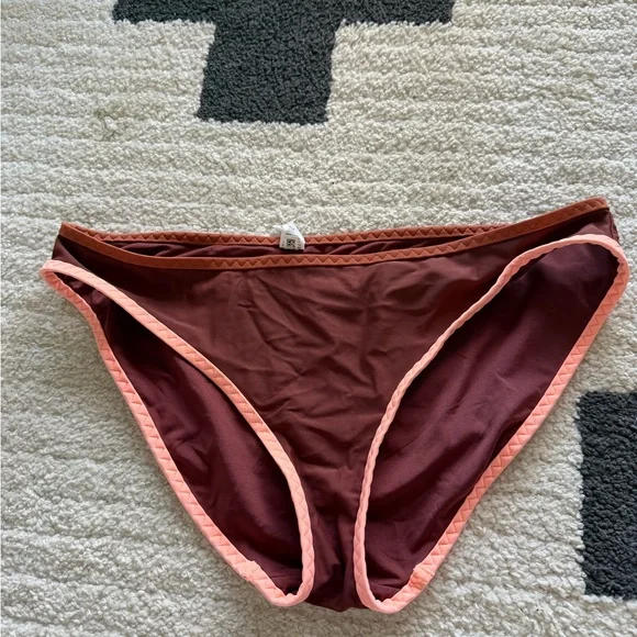 Aerie Brown and Pink Bikini Bottom - Picture 1 of 4